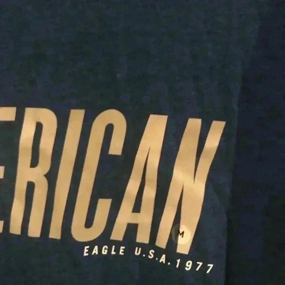 AMERICAN EAGLE REFLECTIVE LOGO BLUE T-SHIRT SZM - Picture 4 of 8